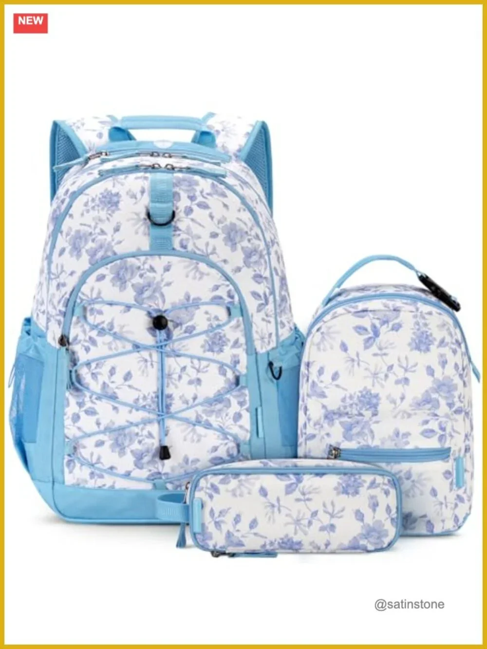Girls Backpack with Lunch Box Set 18 inch 3 Piece School Bag